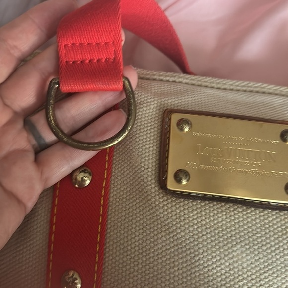 Louis Vuitton Beige and Red Tote Bag - Picture 11 of 12